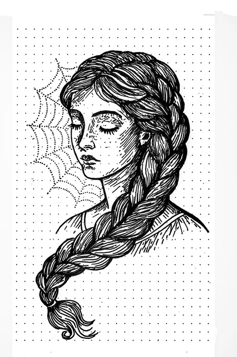 Weave, an earlier monochrome illustration by Peter Iskandar